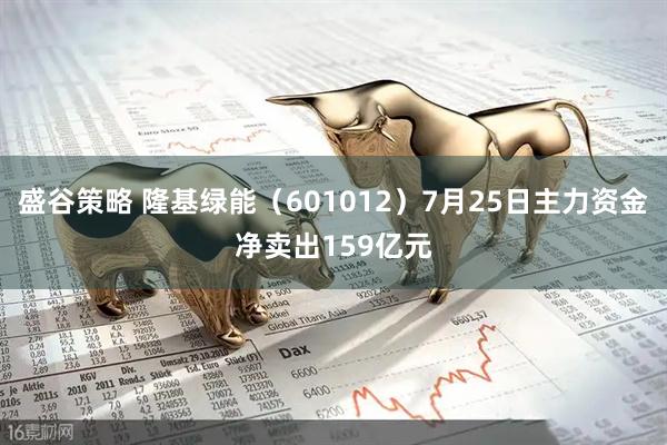 盛谷策略 隆基绿能(601012)7月25日主力资金净卖出159亿元